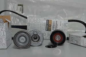 Натягувач + ролик + ремінь генератора Renault Trafic II 01->06 1.9dCi - Renault (Оригінал) - 117200713